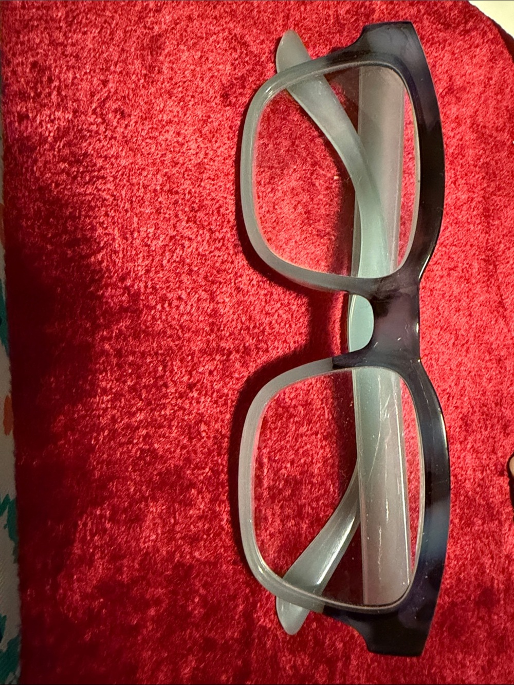 NEW Two-Tone Rectangular Eyeglasses — Black & Mint readers never worn +1.50